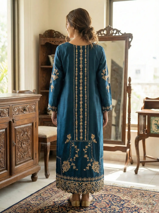 Embroidered Handmade Tussel Silk
