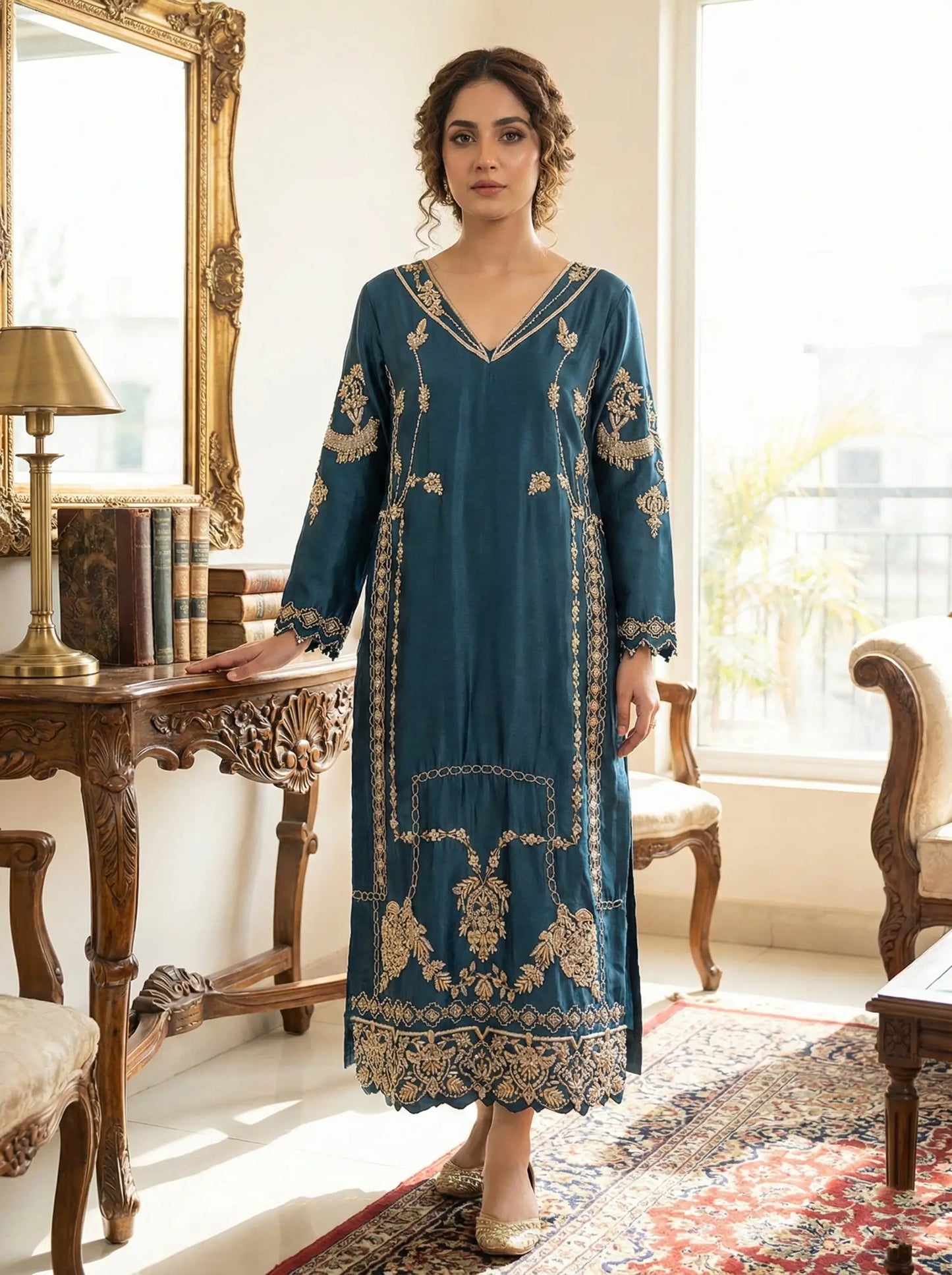 Embroidered Handmade Tussel Silk