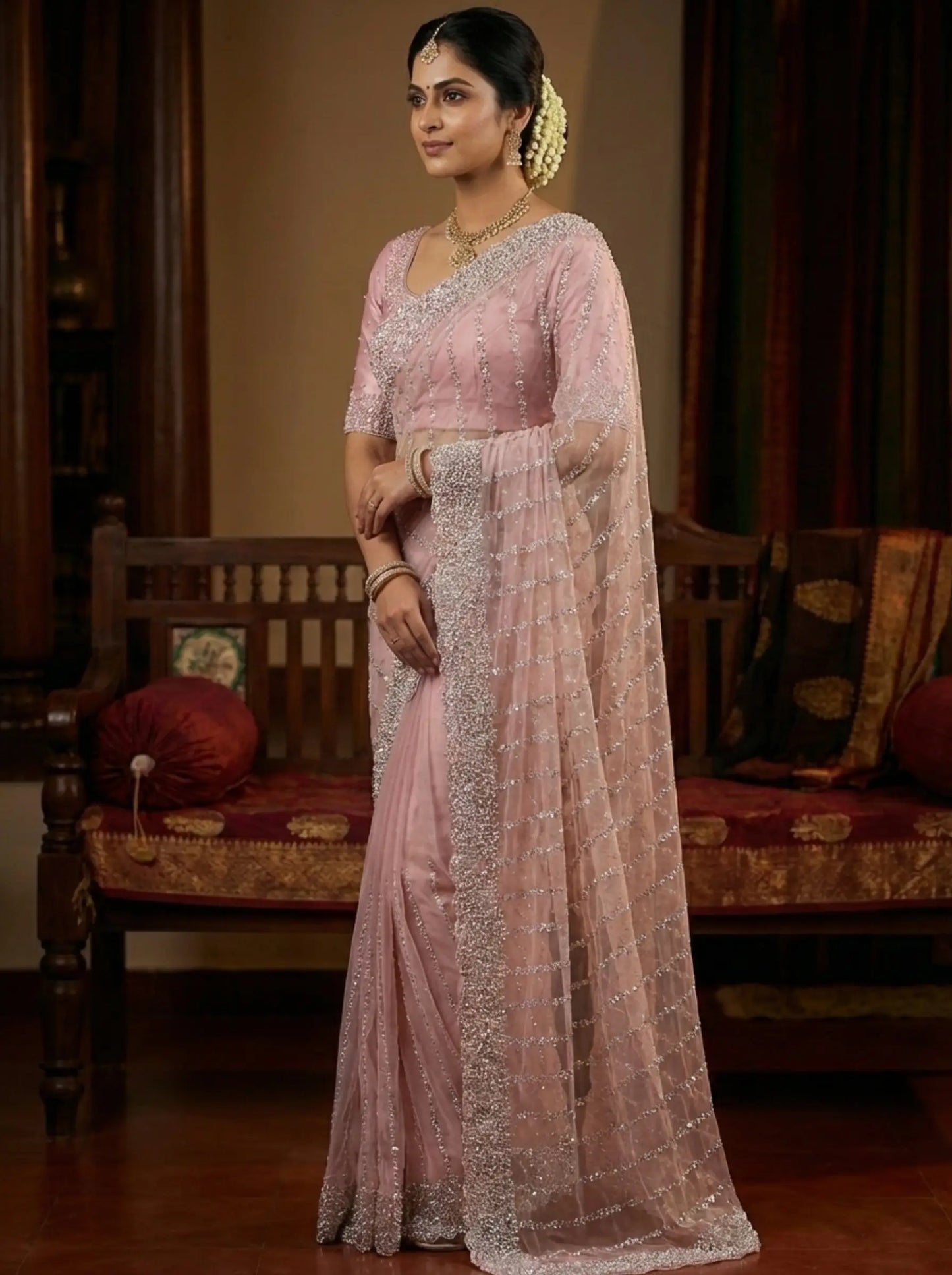 Embroidered Indian Saree